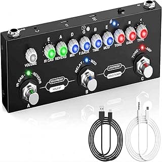 Processador multiefeitos de guitarra portátil VAVE CUBE BABY com múltiplos botões e controles rotativos