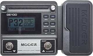 Pedaleira Mooer GE100 para guitarra, processador multiefeitos, preto e prata