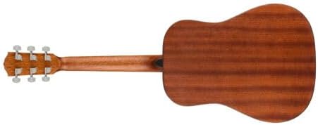Parte traseira do violão Fender FA-15 3/4 acústico em madeira marrom