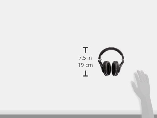 Tamanho do fone de ouvido Audio Technica ATH-M20x over-ear com almofadas grandes 19 cm