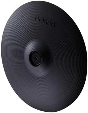 Roland CY-12C prato crash preto para bateria eletrônica com textura circular e logo em relevo