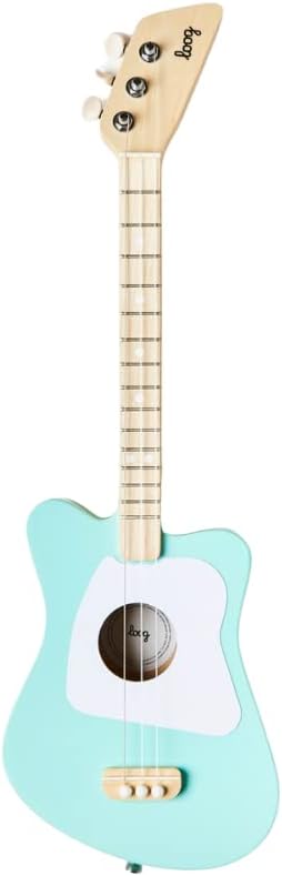 Guitarra acústica infantil Loog Mini azul claro com 3 cordas - vista vertical
