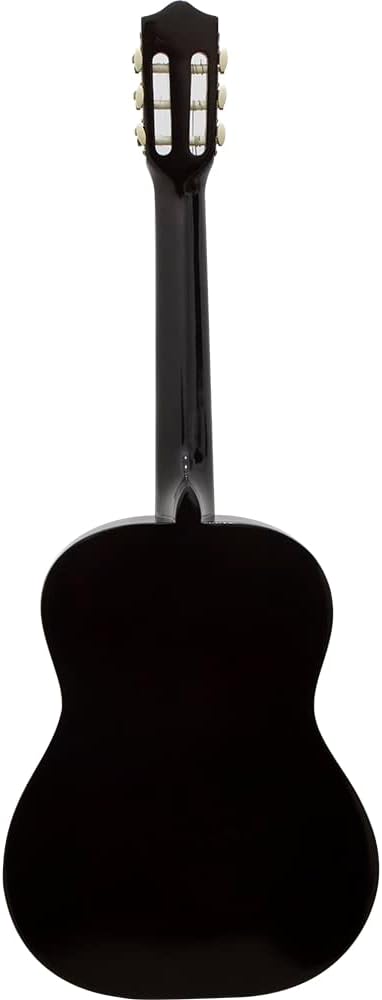 Parte traseira do violão clássico Cordoba CG-100 com acabamento preto brilhante