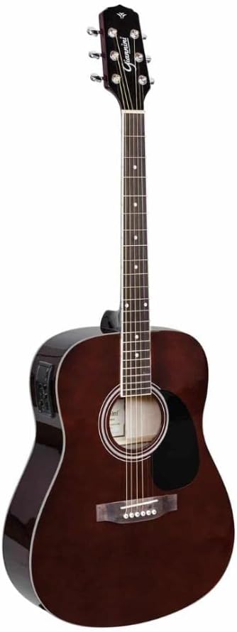 Violão eletroacústico Giannini GD-1 EQ TWD Darkwine com acabamento verniz brilhante e corpo Dreadnought