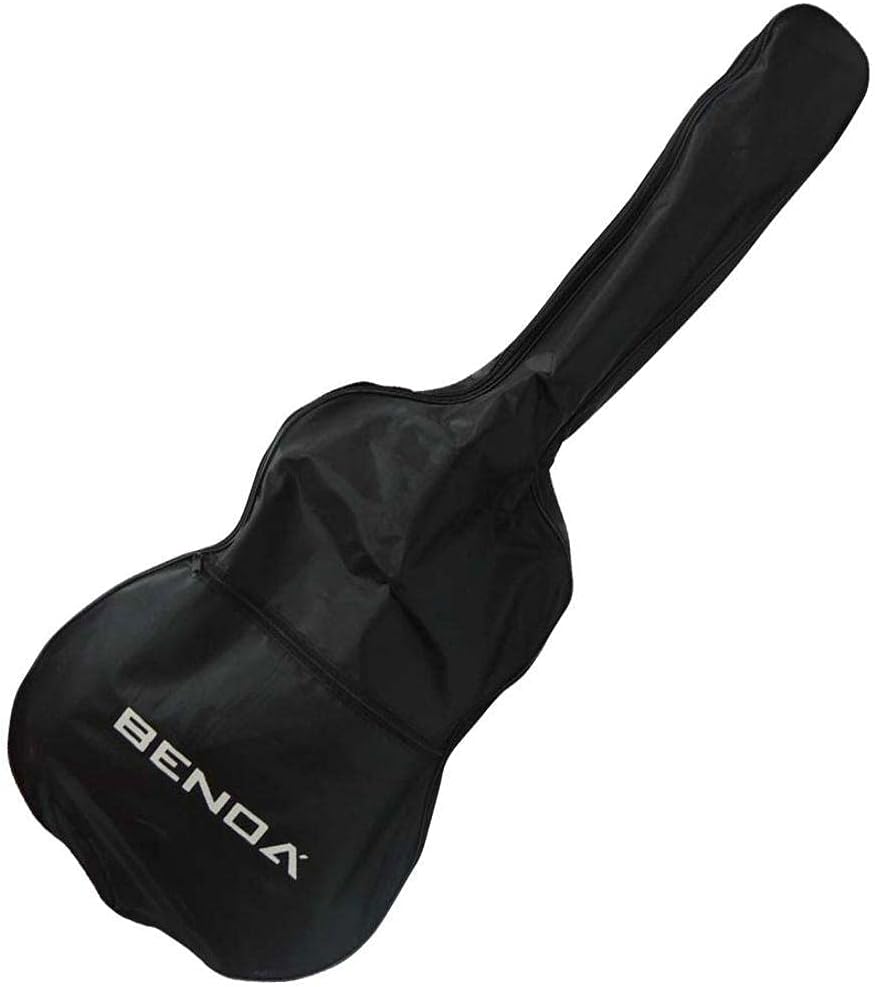 Capa preta para violão acústico Benda com zíper e logo branco