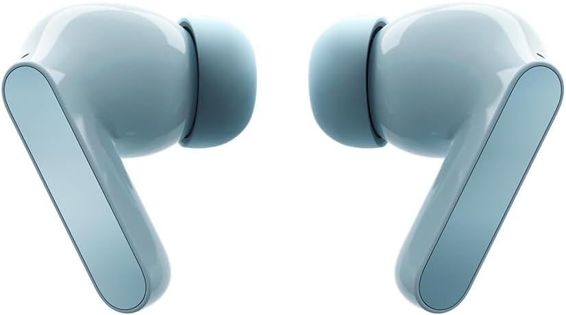 Fones intra-auriculares Motorola Moto Buds azul claro vistos da frente
