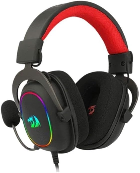 Fone gamer Redragon Zeus X H510-RGB com iluminação RGB e microfone flexível
