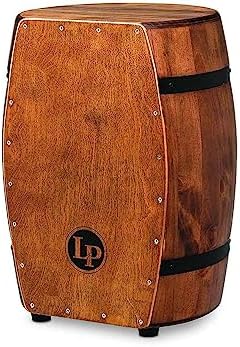 Cajon barril arredondado em madeira Latin Percussion M1406WB com logo LP e faixas pretas