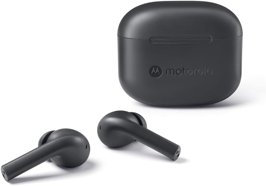 Motorola Moto Buds 065 fones de ouvido Bluetooth pretos com estojo de carregamento