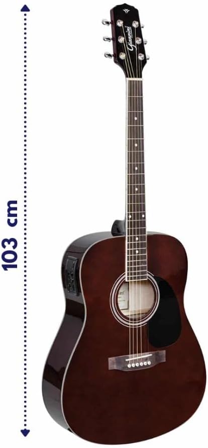 Violão Giannini GD-1 EQ TWD Darkwine com medida de 103 cm e acabamento brilhante