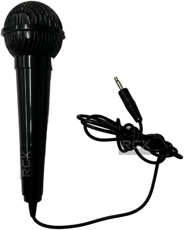Microfone preto com cabo e conector P2 para teclado musical MXT M-T1280