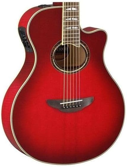 Corpo violão Yamaha APX1000 CR vermelho cereja com controles embutidos e acabamento brilhante