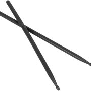 Par de baquetas de bateria OriGlam 5A com ponta de nylon preta em fundo branco