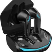 Lenovo GM2 Pro TWS fones de ouvido gamer sem fio com estojo de carregamento preto e luzes azuis