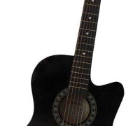 Violão acústico preto Benda destro com 6 cordas de aço e corte no corpo