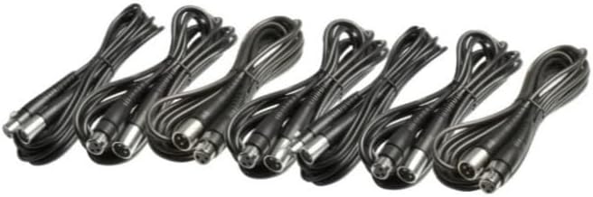 Seis cabos XLR pretos para microfones Shure PGA DrumKit7