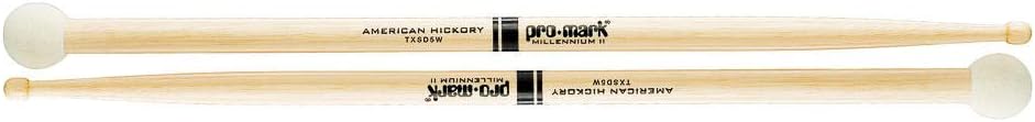 Baquetas Promark SD5 de madeira Hickory com ponta em madeira e feltro, par para instrumentos musicais.