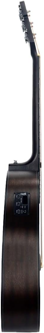 Lateral do violão elétrico folk Tonante Ametista ACTNAB1954 preto fosco com equalizador 3 bandas