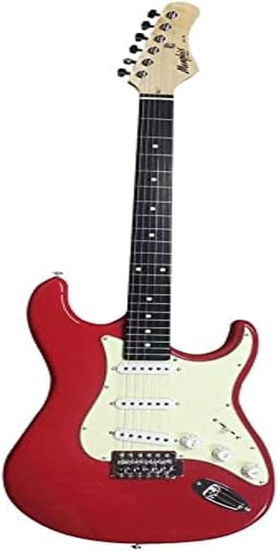 Guitarra elétrica Memphis MG-30 vermelha com captadores single-coil e corpo em basswood