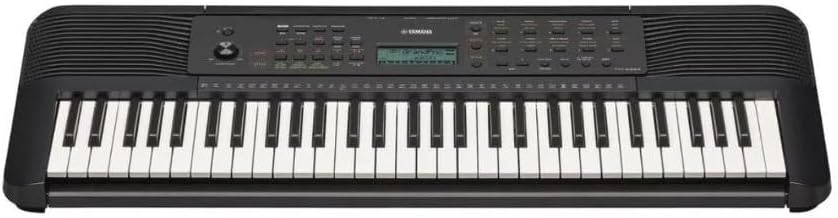 Teclado portátil Yamaha PSR-E283 preto com 61 teclas e painel digital completo