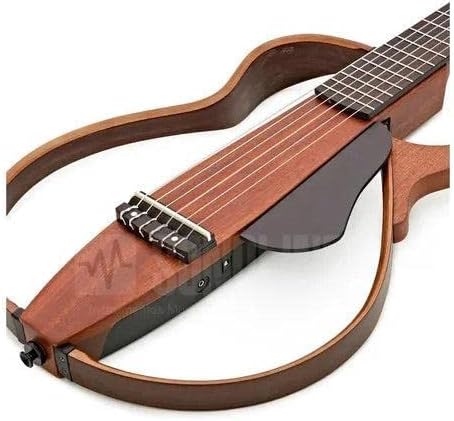 Corpo do violão elétrico Yamaha SLG200NW nylon natural com cordas de nylon e apoio de braço preto