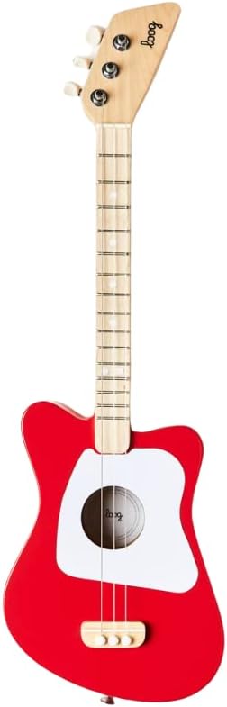 Guitarra acústica infantil Loog Mini vermelha 3 cordas vista frontal