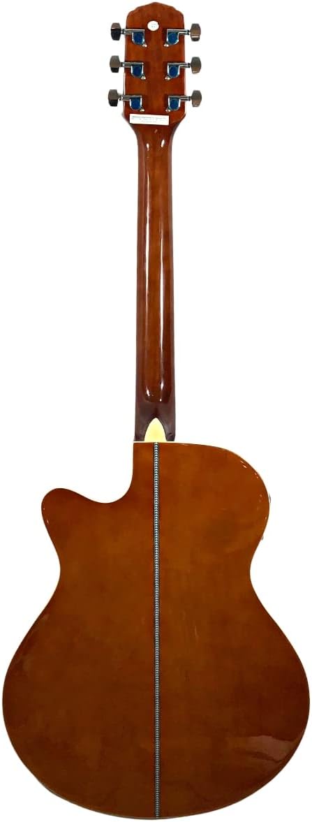 Traseira do violão Giannini GSF1D CEQ Mini-Jumbo Cutaway madeira marrom clara