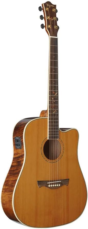 Violão Tagima FS-200 Dreadnought cutaway natural com captador EQ e cordas de aço