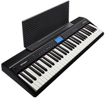 Teclado Roland GO:Piano GO-61P preto com suporte para partituras e display digital