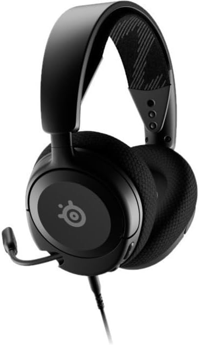 Headset Steelseries Arctis Nova 1 preto com microfone lateral esquerdo