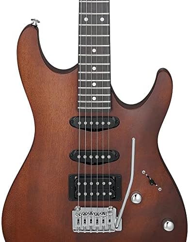 Detalhe da guitarra Ibanez Gio GSA 60 elétrico com acabamento fosco Walnut Flat e captadores HSS