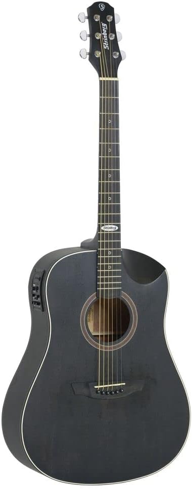 Violão Strinberg SD201HC preto fosco eletroacústico com cutaway meia-lua e captador embutido