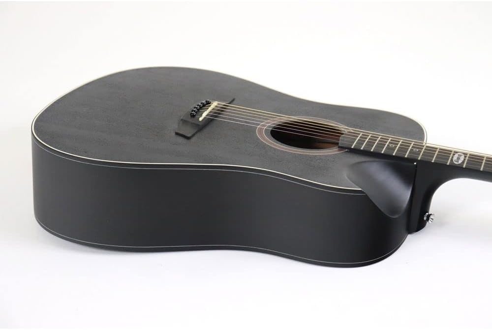 Perfil lateral do violão Strinberg SD201HC preto fosco com cutaway meia-lua