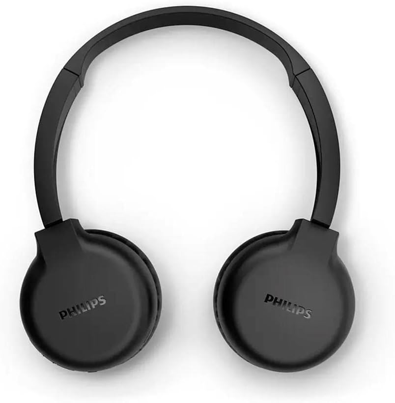Headphone Philips TAH1205BK/00 preto wireless visto de cima com arco ajustável