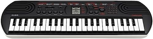 Casio Casiotone SA-81 teclado portátil compacto preto com 44 mini teclas e display LCD