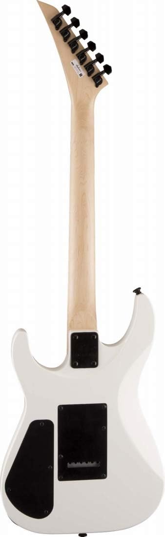 Parte traseira da guitarra elétrica Jackson JS Series Dinky Arch Top JS22 com braço natural e corpo branco