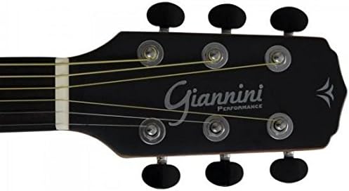 Cabeça do violão elétrico acústico Giannini GF1D CEQ WS com logo Giannini e tarraxas cromadas