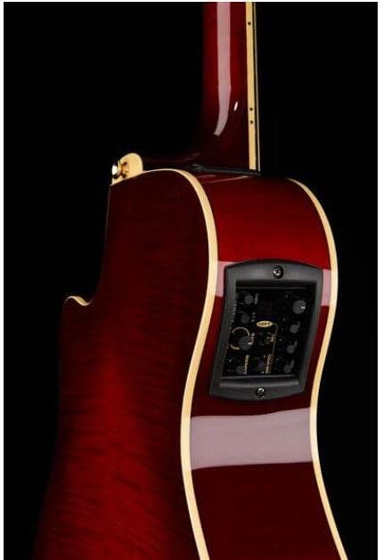 Sistema eletrônico SRT do violão Yamaha APX1000 CR com controles embutidos em acabamento vermelho cereja