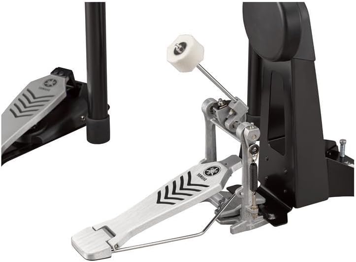 Pedal de bumbo metálico da bateria eletrônica Yamaha DTX452K com cabeça de impacto branca