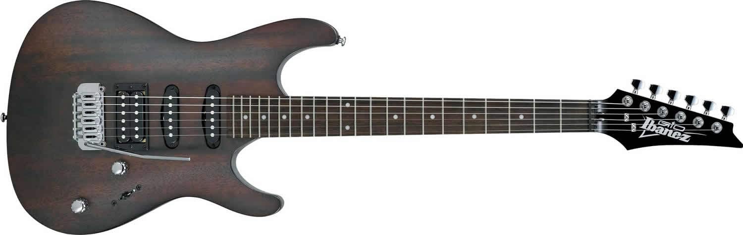 Guitarra elétrica Ibanez Gio GSA 60 Walnut Flat fosco com captadores HSS e ponte tremolo cromada