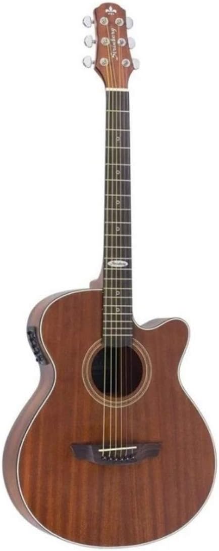 Violão eletroacústico Strinberg SA200C mini jumbo em mogno fosco com cutaway e sistema eletrônico SE-50