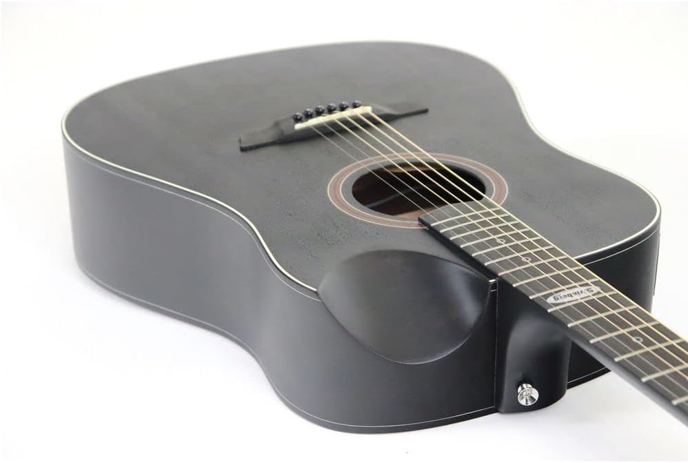 Detalhe do corpo e braço do violão Strinberg SD201HC preto fosco com cutaway