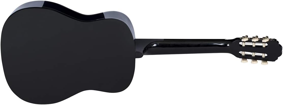 Vista traseira do violão clássico Vogga VCA104N BK preto 38 polegadas.