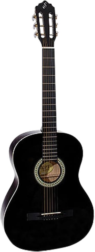 Violão acústico Giannini Start S-14 preto, vista frontal com acabamento brilhante