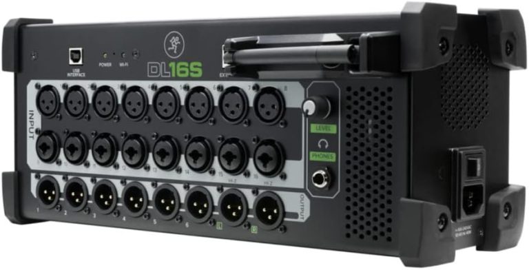 Mesa de som digital Mackie DL16S com 16 canais e interface USB integrada
