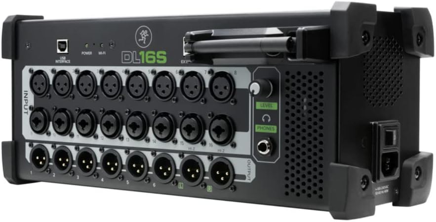 Mesa de som digital Mackie DL16S com 16 canais e interface USB integrada