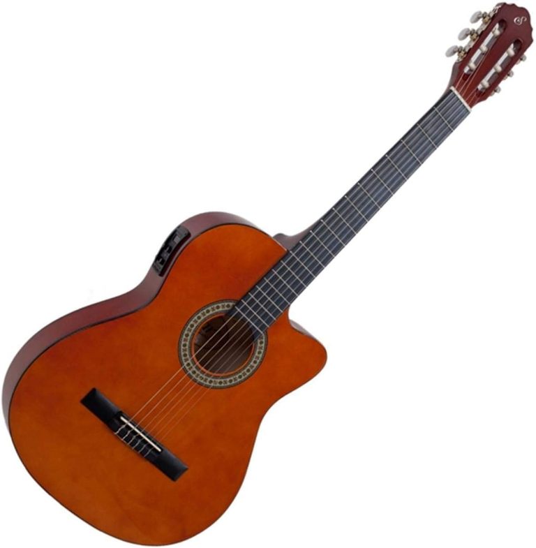 Violão eletroacústico Giannini NF-14 nylon natural flat cutaway com captador e controle lateral
