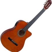 Violão eletroacústico Giannini NF-14 com corpo natural, cutaway e cordas de nylon