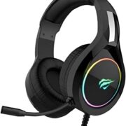 Havit HV-H2232d fone de ouvido gamer preto com iluminação RGB e microfone
