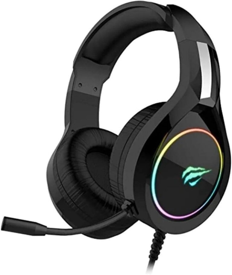 Havit HV-H2232d fone de ouvido gamer preto com iluminação RGB e microfone